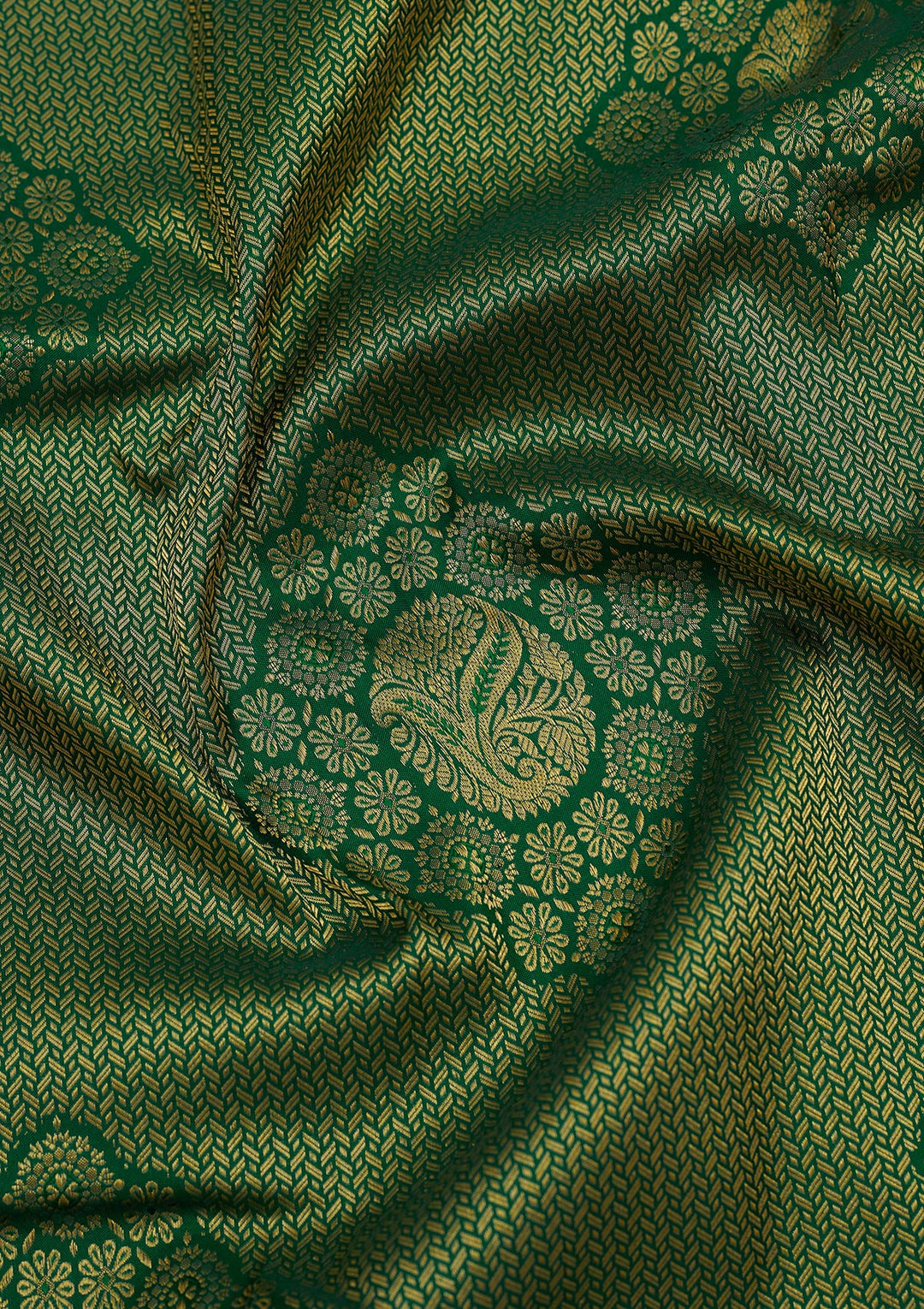 Rama Green Zariwork Pure Silk Saree