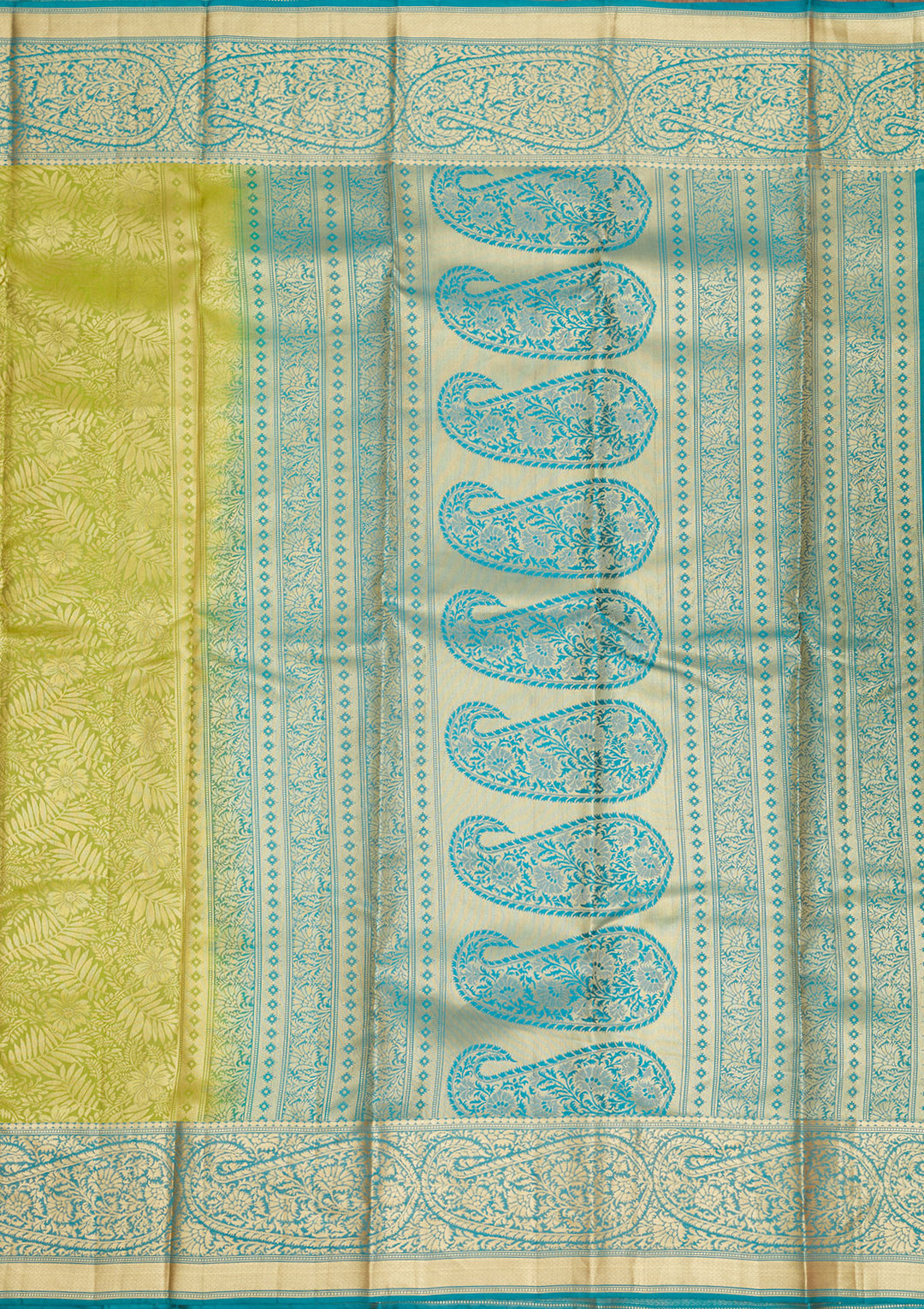 Parrot Green Zariwork Pure Silk Saree