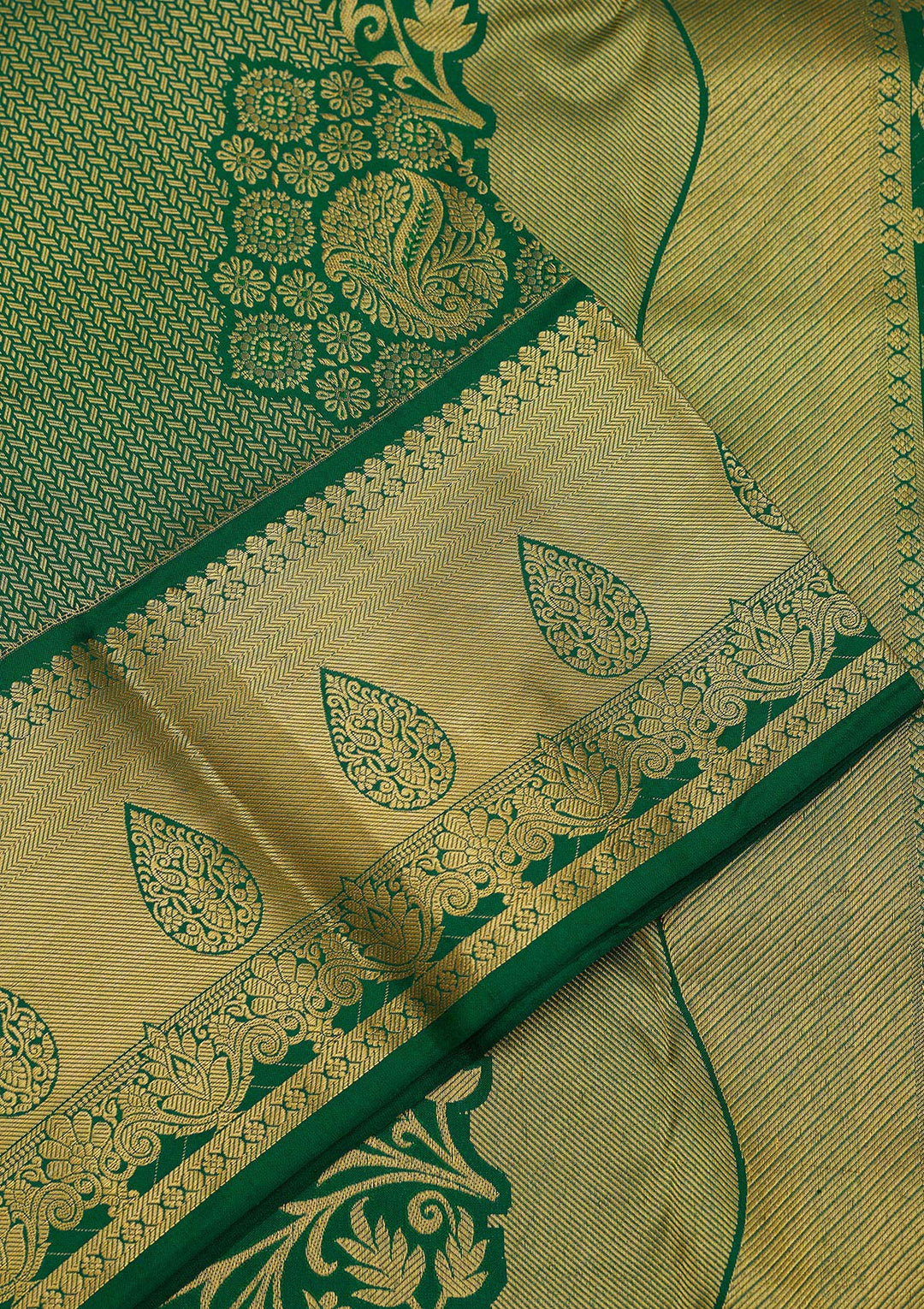Rama Green Zariwork Pure Silk Saree