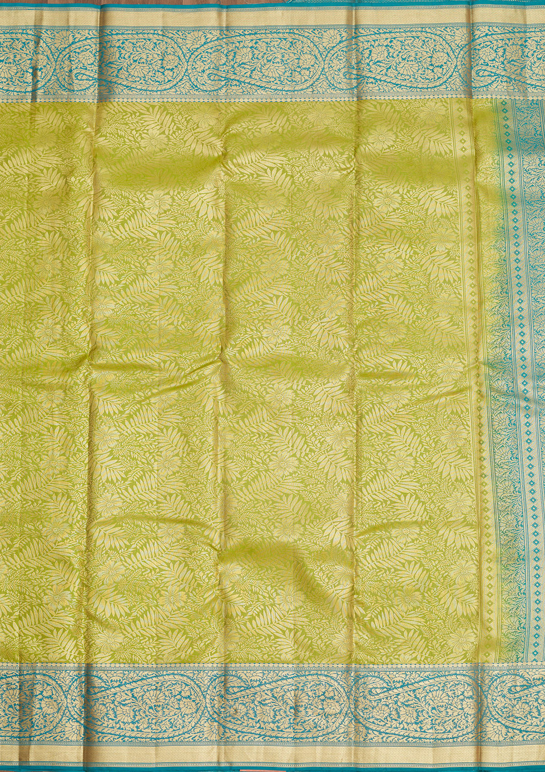 Parrot Green Zariwork Pure Silk Saree