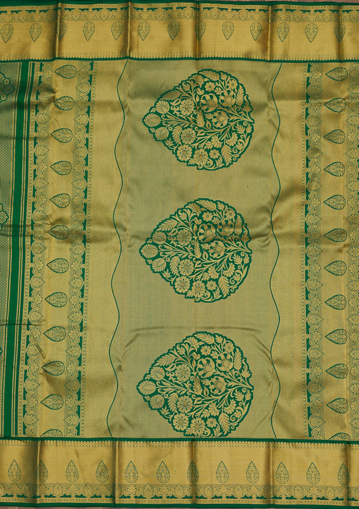 Rama Green Zariwork Pure Silk Saree