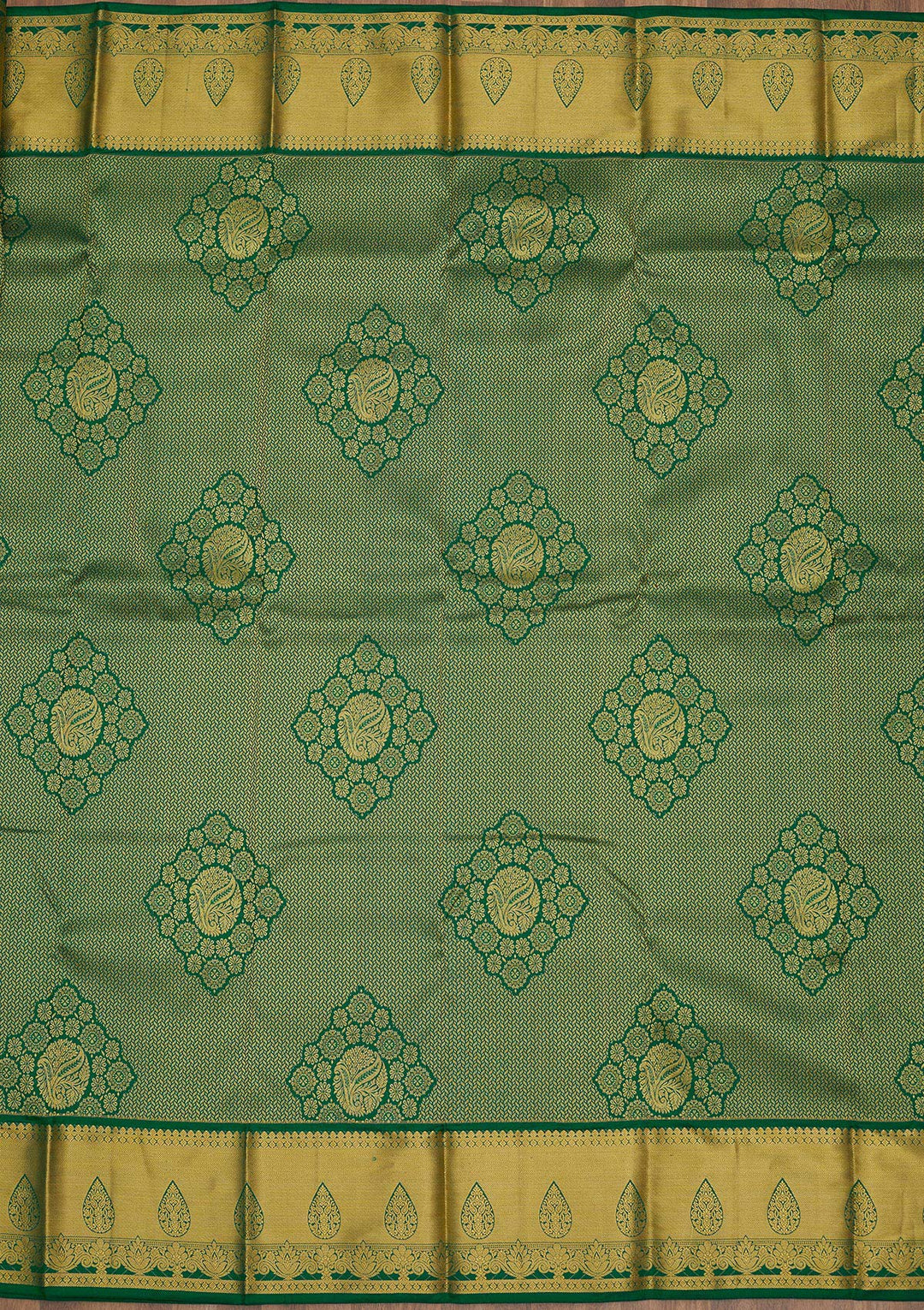 Rama Green Zariwork Pure Silk Saree