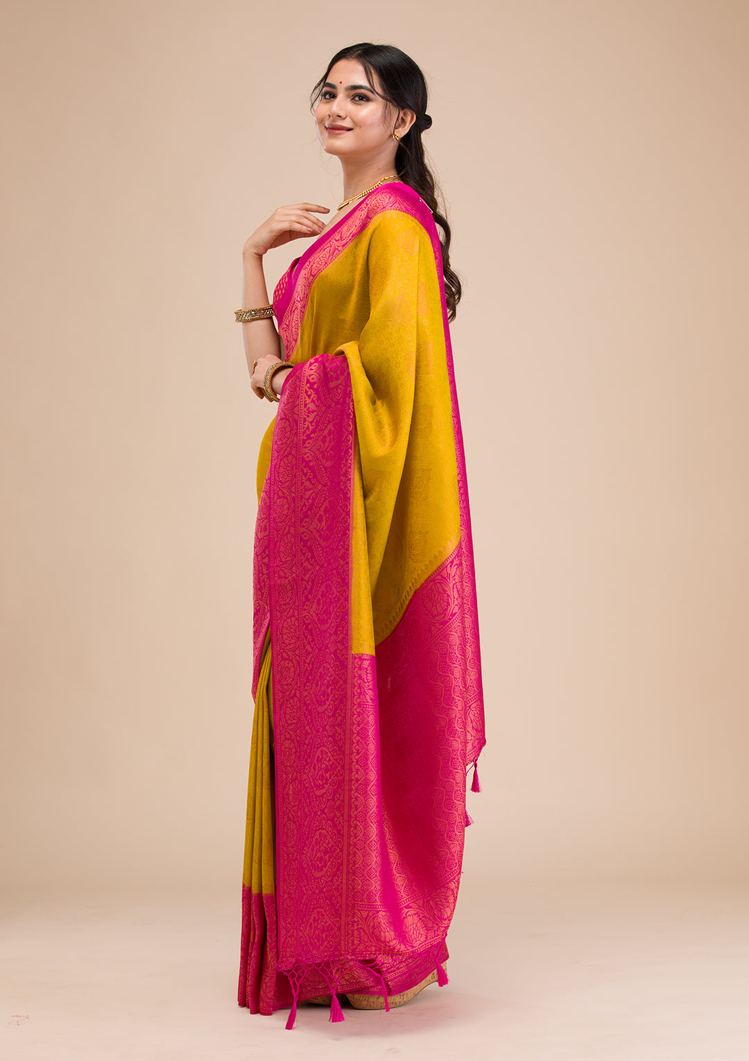 Parrot Green Zariwork Soft Silk Saree