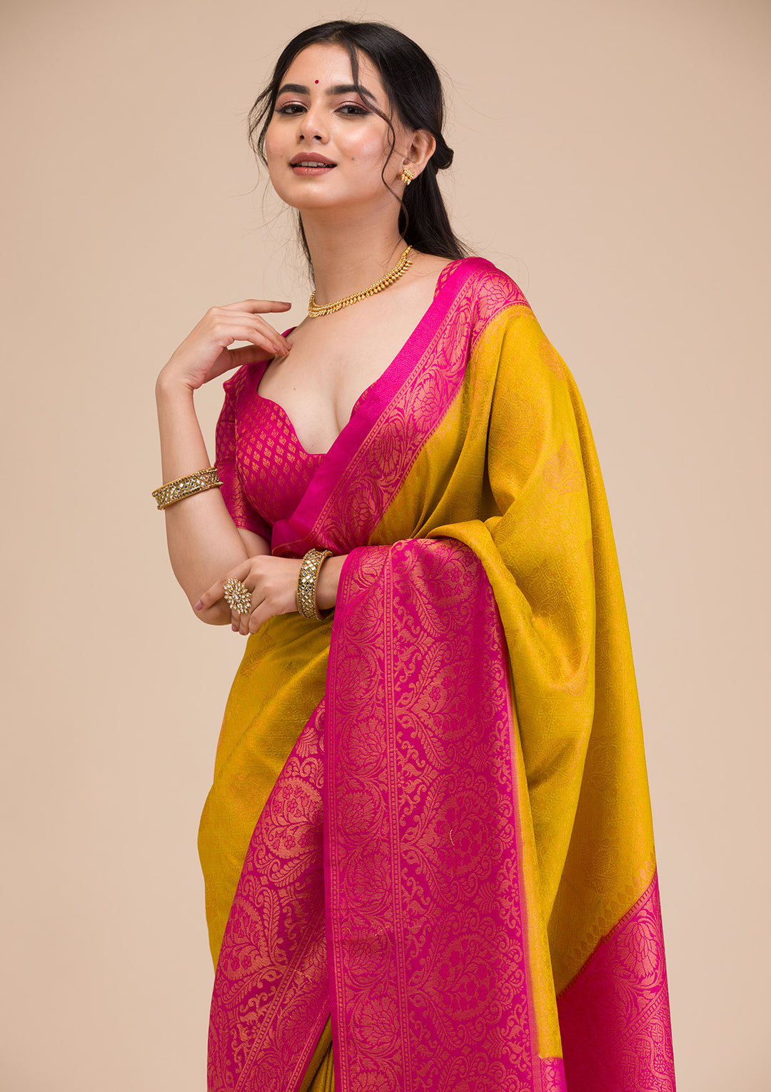 Parrot Green Zariwork Soft Silk Saree