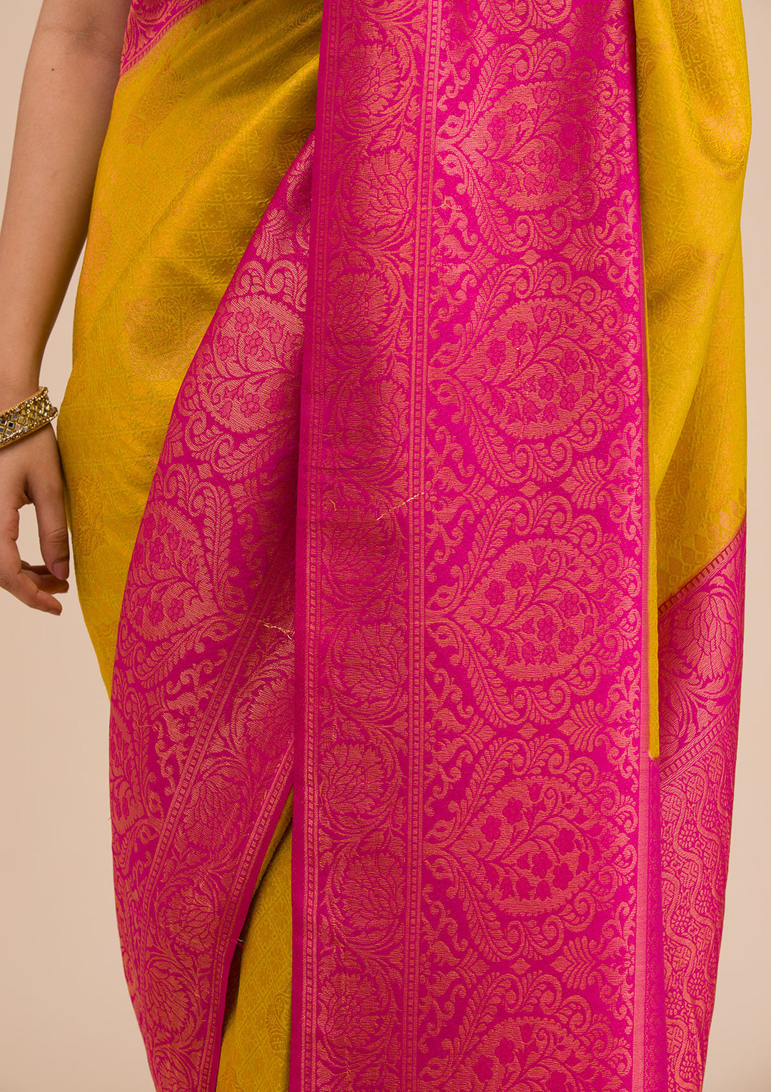 Parrot Green Zariwork Soft Silk Saree