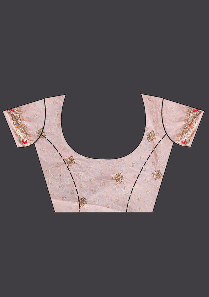 Peach Cutdana Tissue Saree