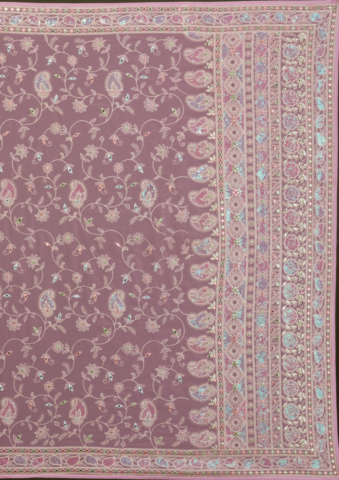 Peach Gotapatti Georgette Saree