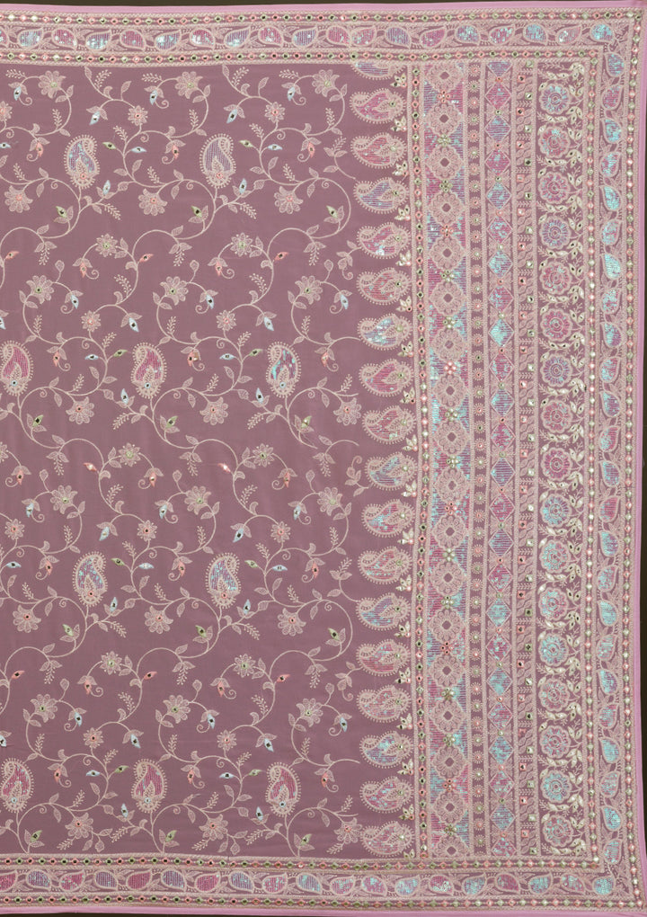 Peach Gotapatti Georgette Saree