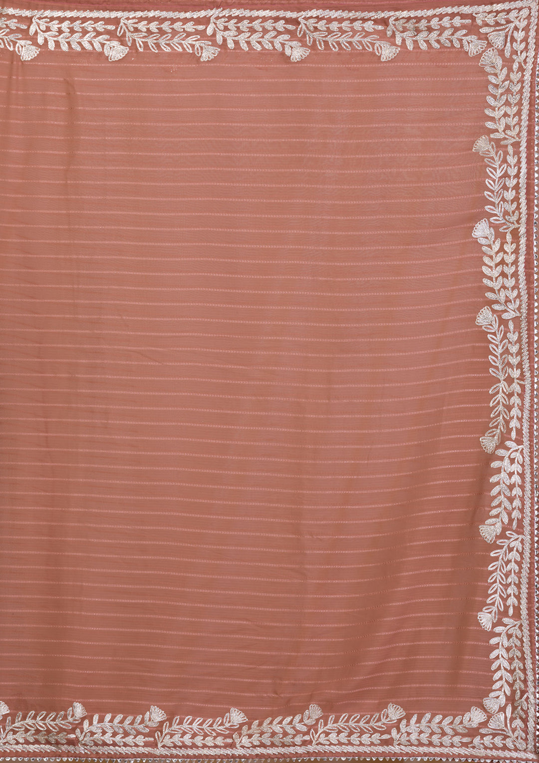 Peach Gotapatti Georgette Saree