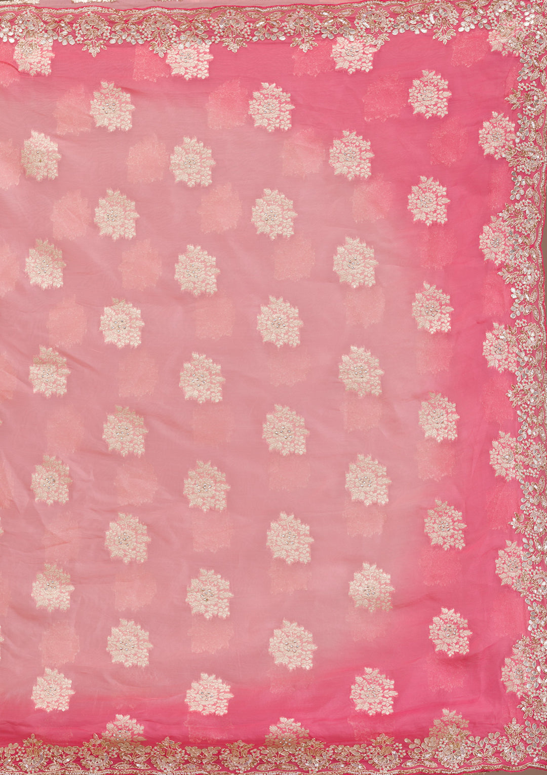 Peach Ombre Organza Saree