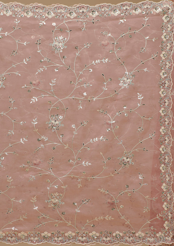 Peach Gotapatti Tissue Saree