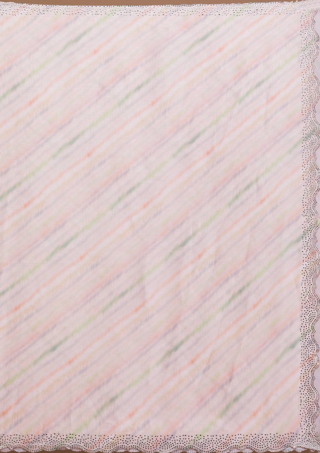 Peach Printed Satin Saree