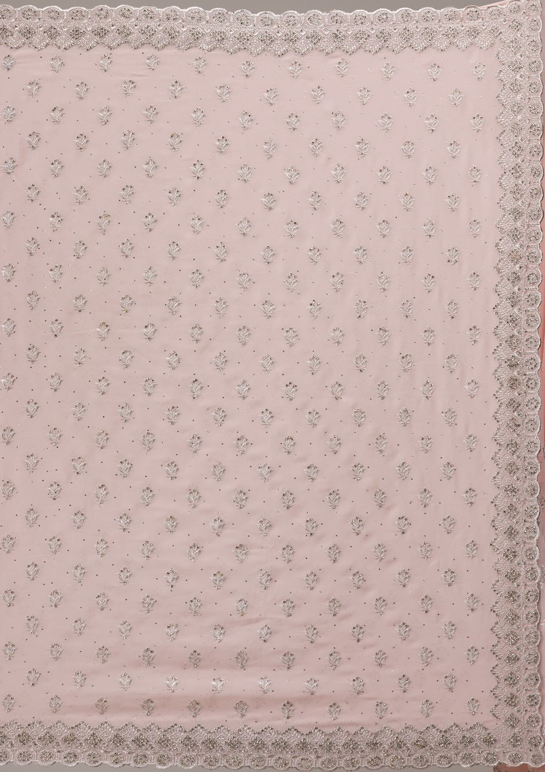 Peach Stonework Georgette Saree