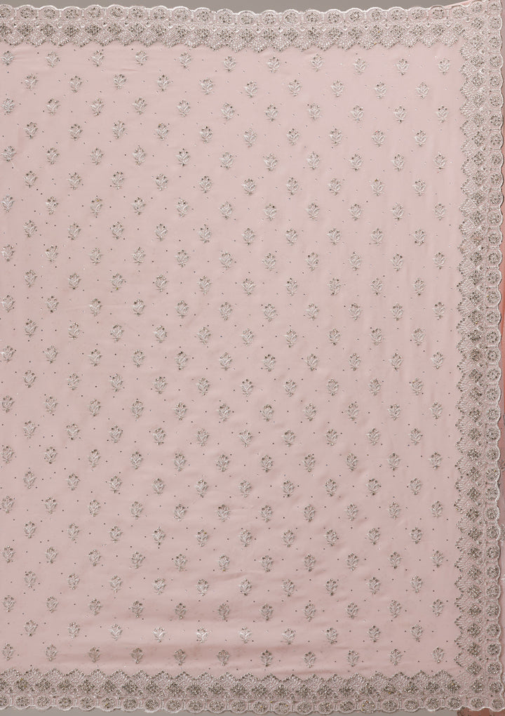 Peach Stonework Georgette Saree