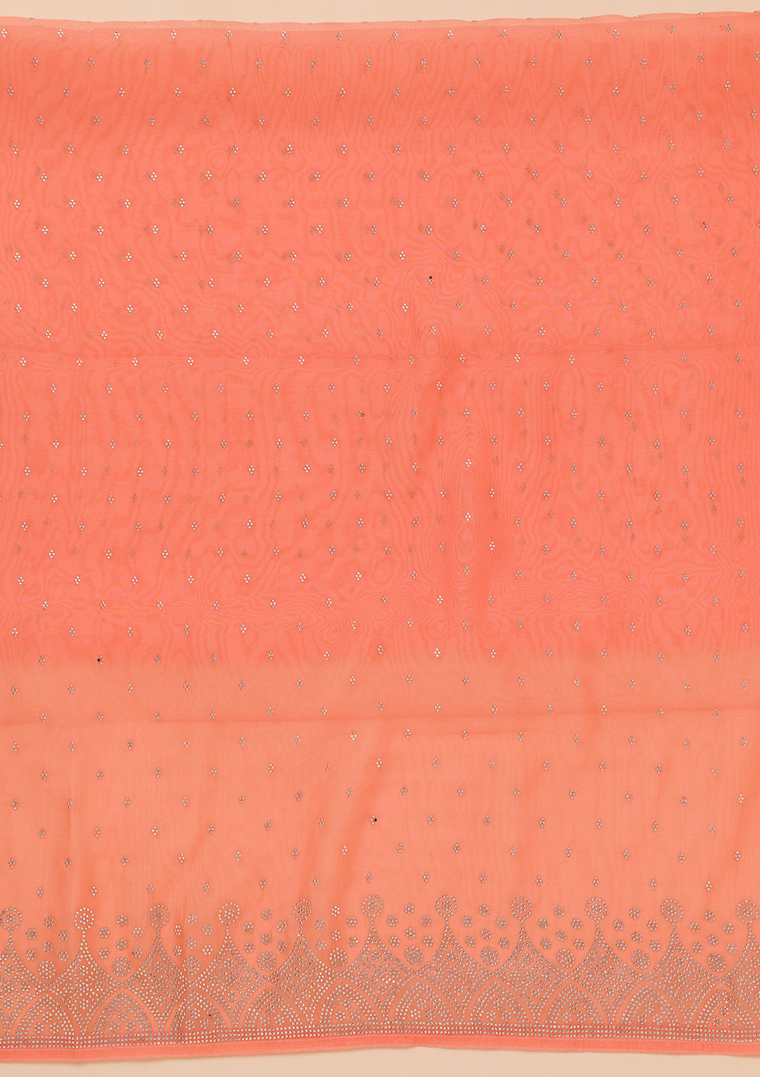 Peach Stonework Tissue Unstitched Salwar Suit