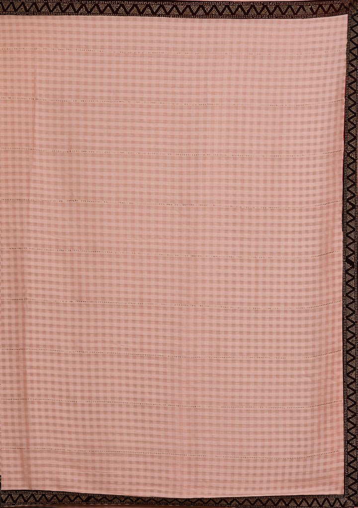 Peach Swarovski Georgette Saree