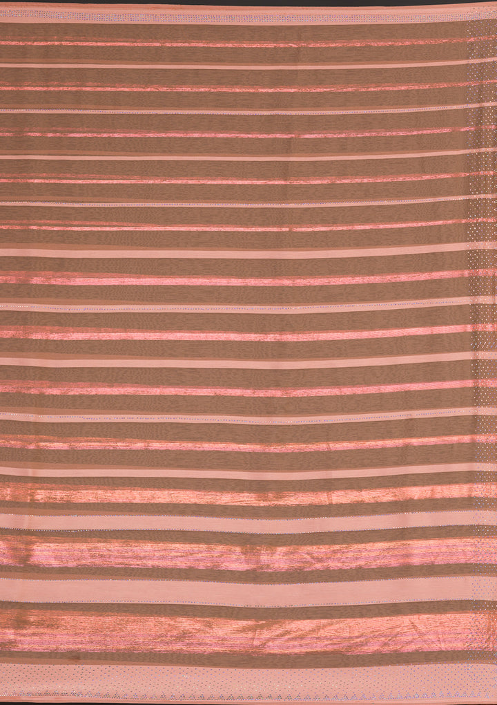 Peach Swarovski Shimmer Georgette Saree