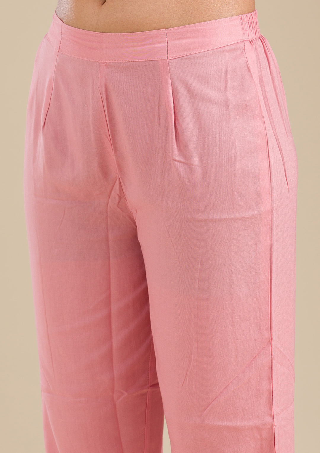 Peach Threadwork Chiffon Readymade Salwar Suit