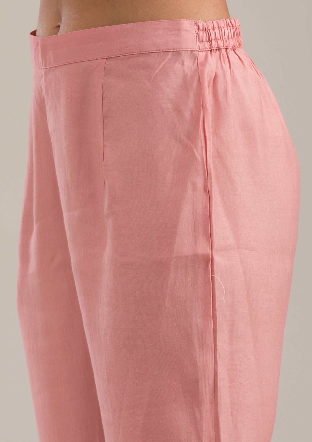 Peach Threadwork Cotton Readymade Salwar Suit