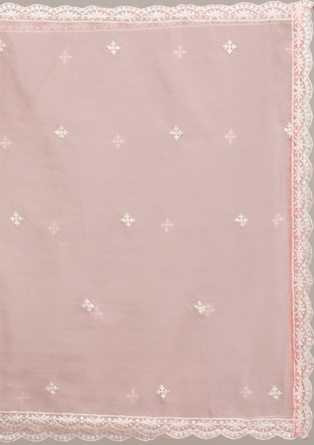 Peach Threadwork Cotton Readymade Salwar Suit