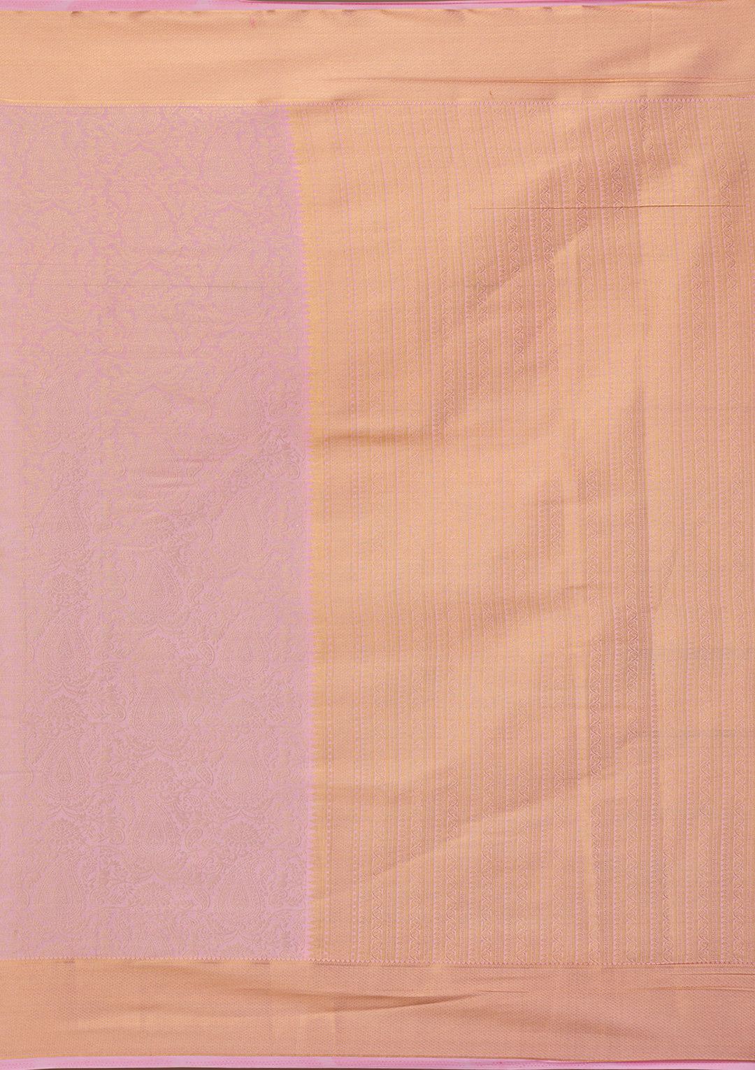 Peach Zariwork Banarasi Silk Saree