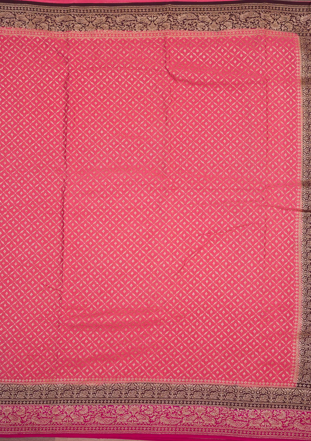 Peach Zariwork Art Silk Saree