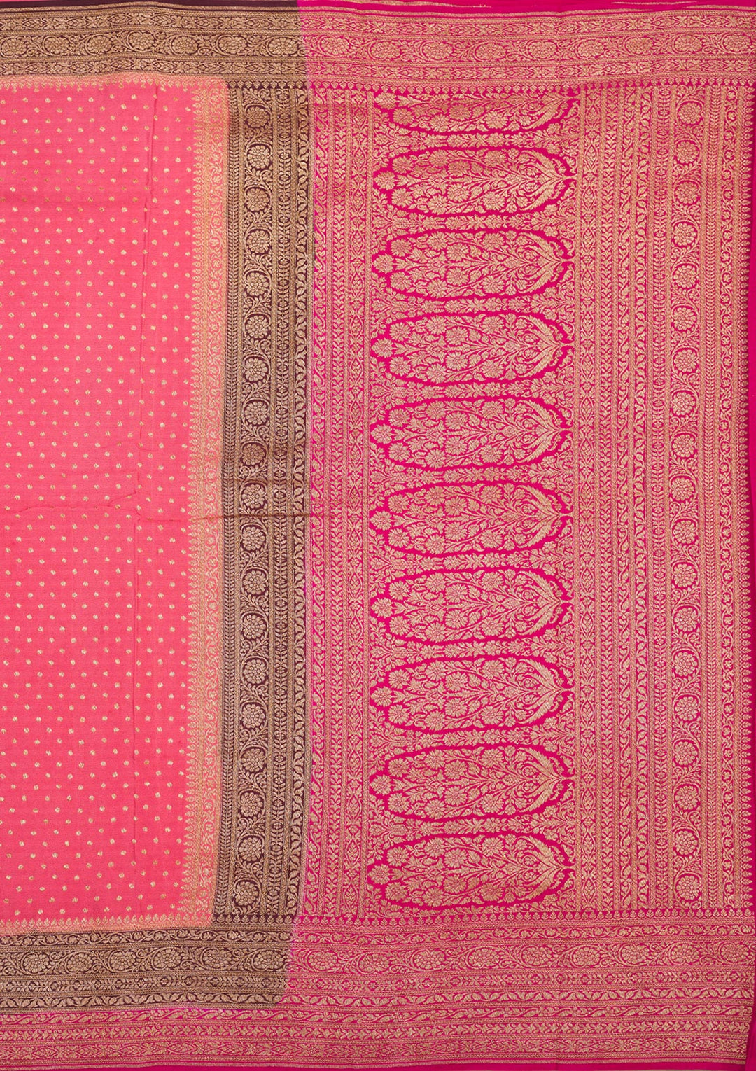 Peach Zariwork Art Silk Saree