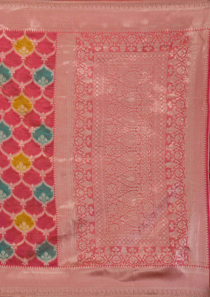 Peach Zariwork Brocade Saree