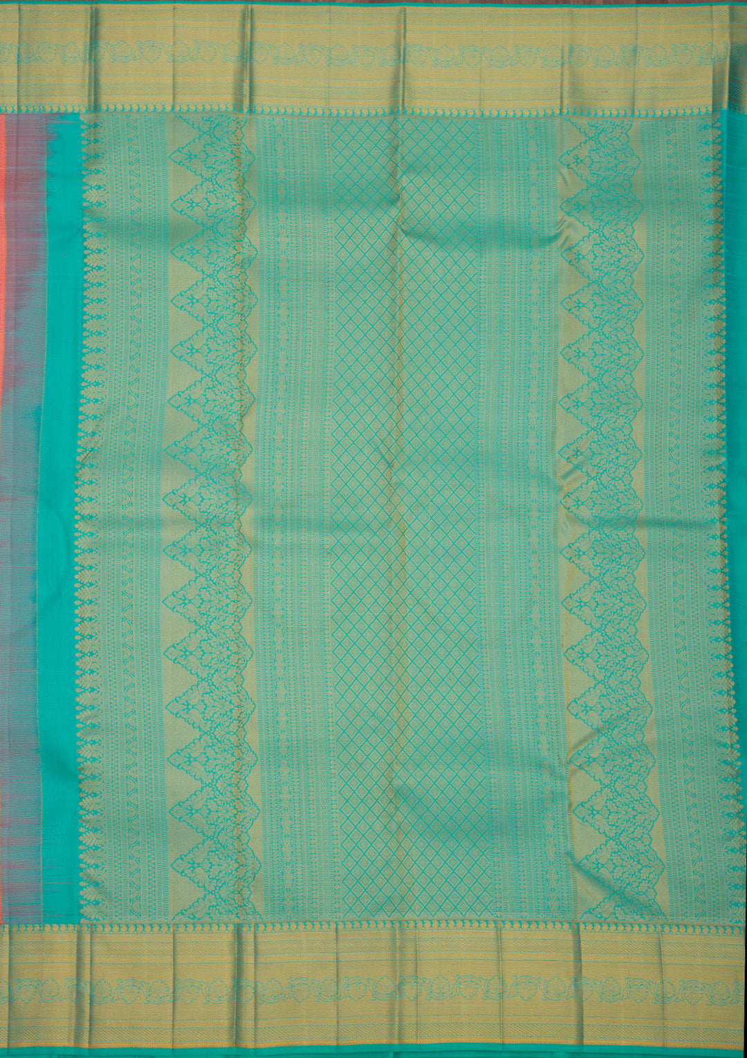 Peach Zariwork Pure Silk Saree