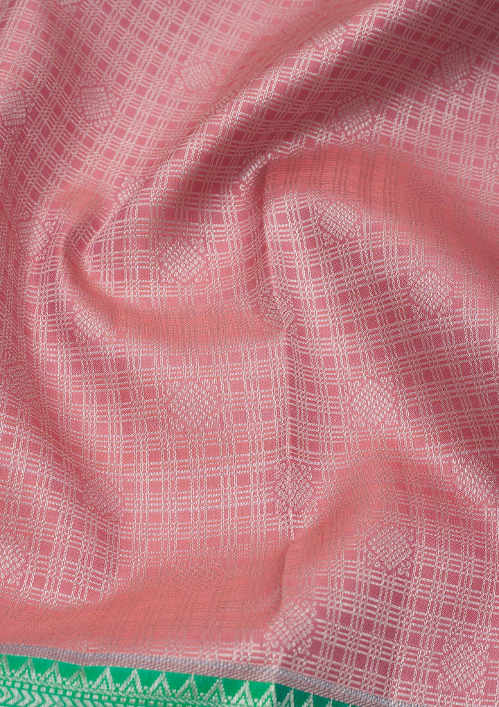 Peach Zariwork Pure Silk Saree