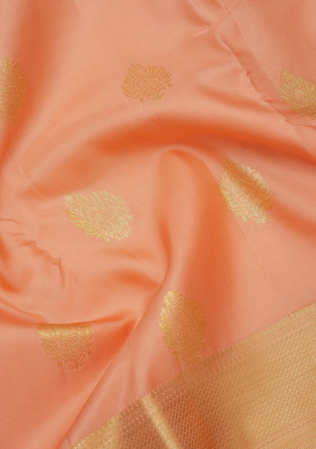 Peach Zariwork Pure Silk Saree