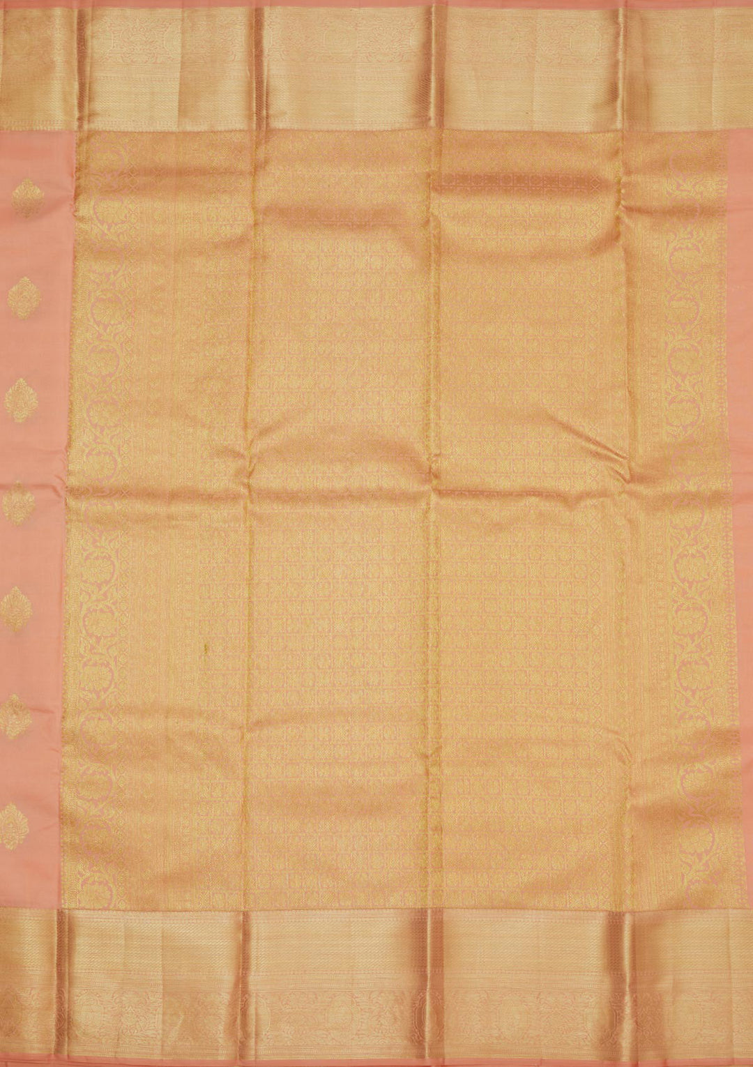 Peach Zariwork Pure Silk Saree