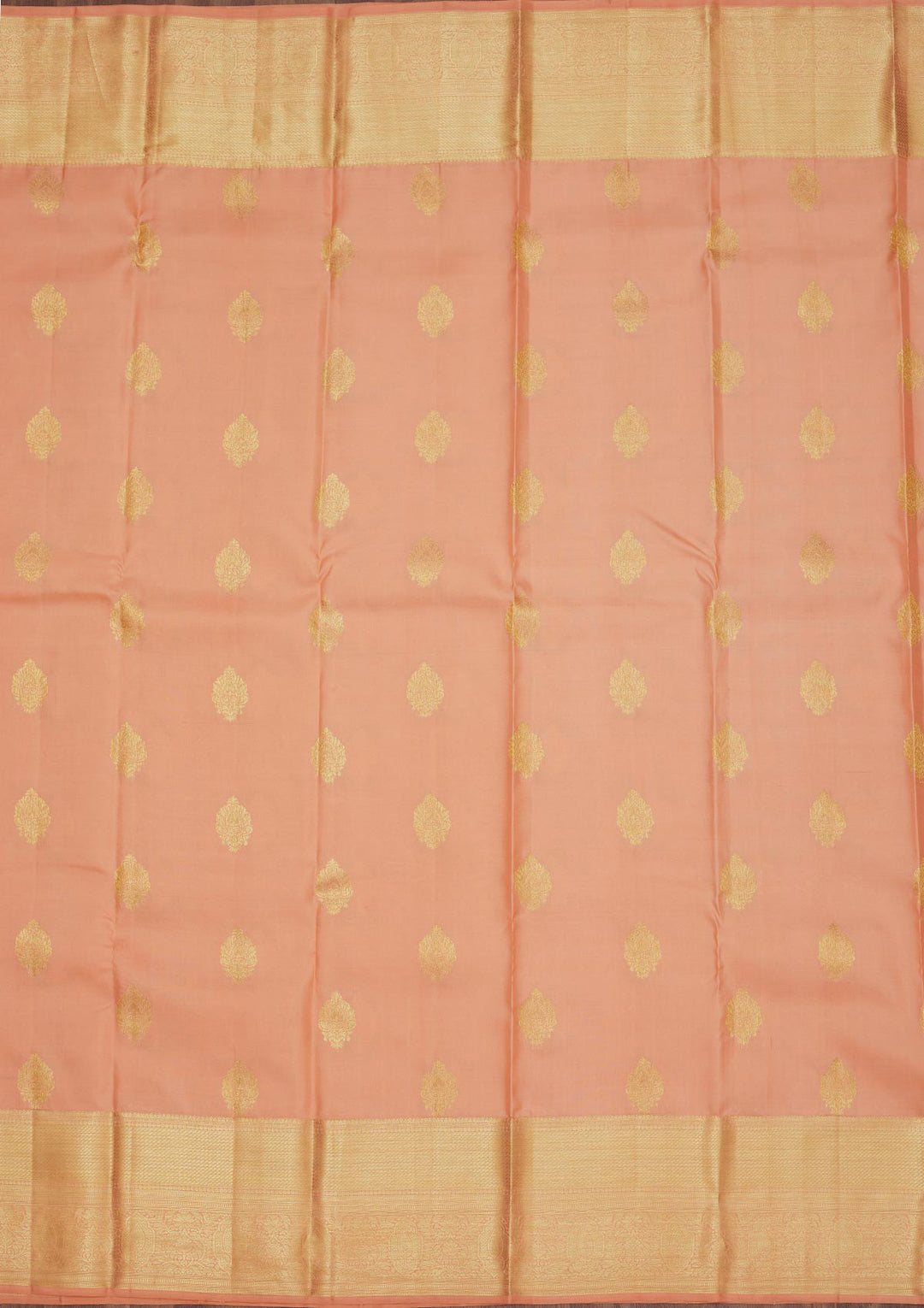Peach Zariwork Pure Silk Saree