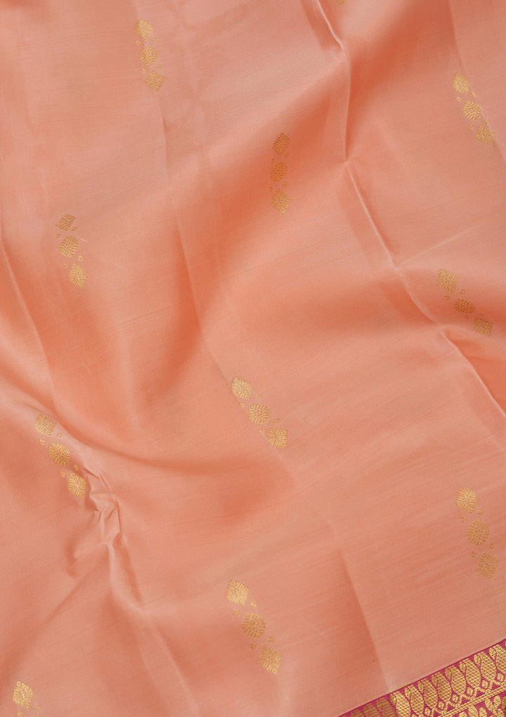 Peach Zariwork Pure Silk Saree