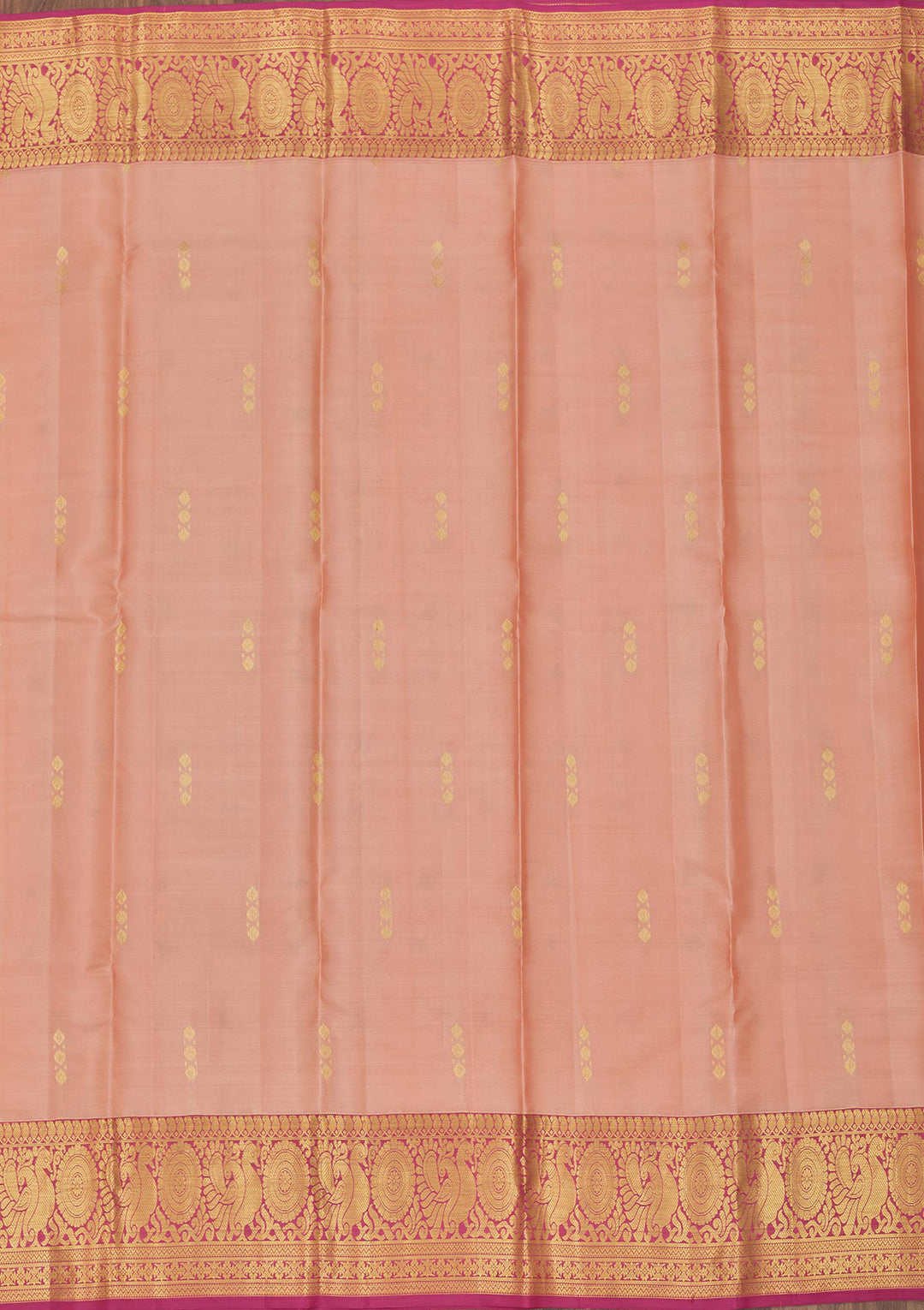 Peach Zariwork Pure Silk Saree
