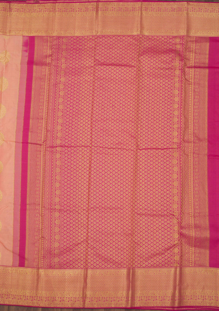 Peach Zariwork Pure Silk Saree