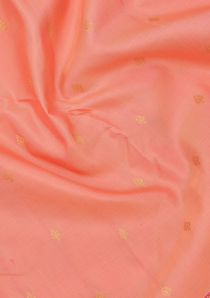 Peach Zariwork Pure Silk Saree