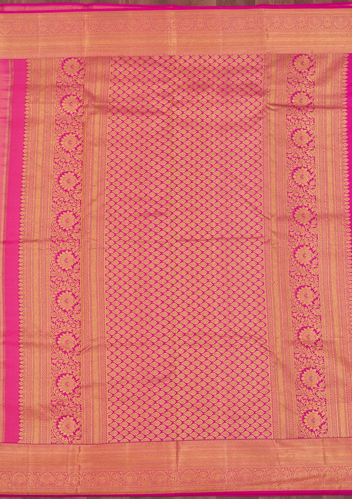 Peach Zariwork Pure Silk Saree