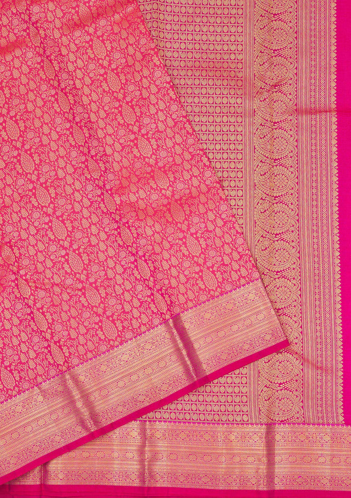 Peach Zariwork Pure Silk Saree
