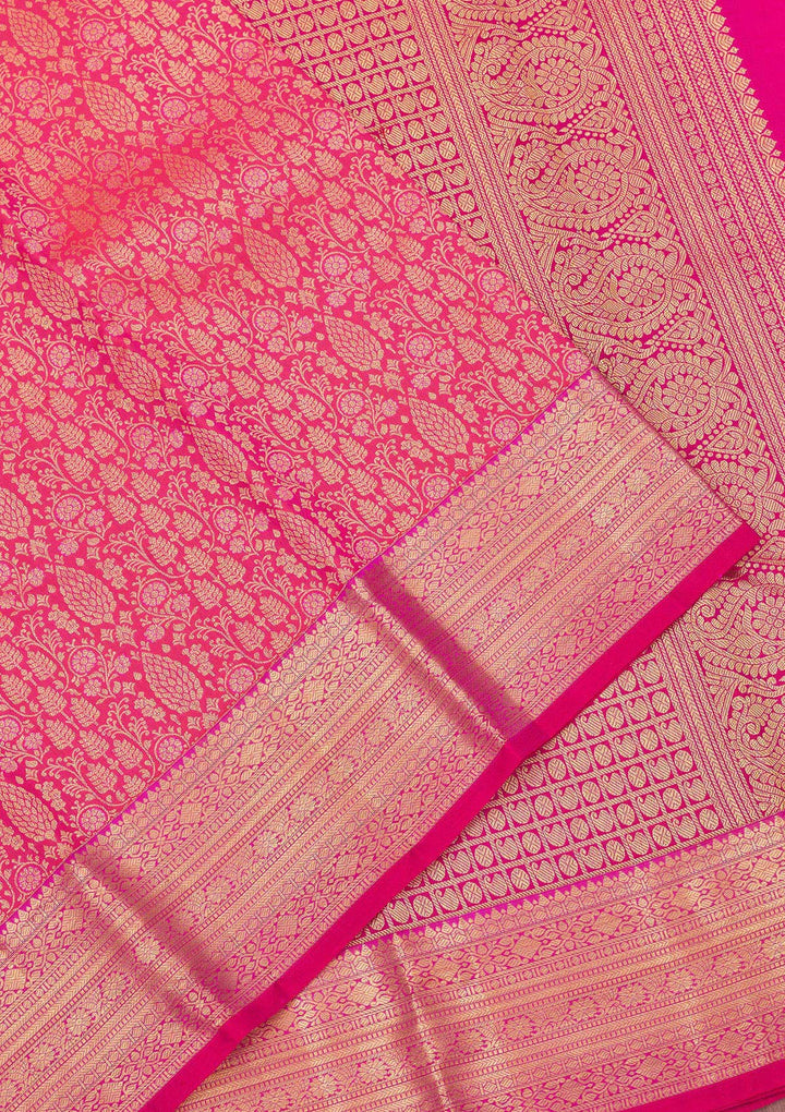 Peach Zariwork Pure Silk Saree