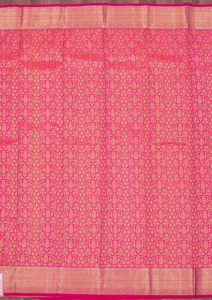 Peach Zariwork Pure Silk Saree