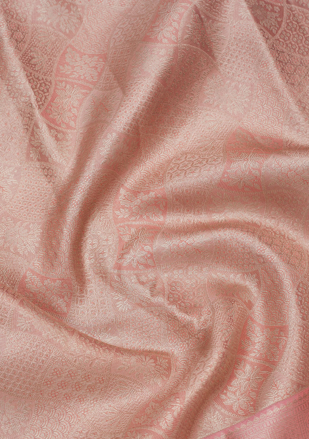 Peach Zariwork Pure Silk Saree