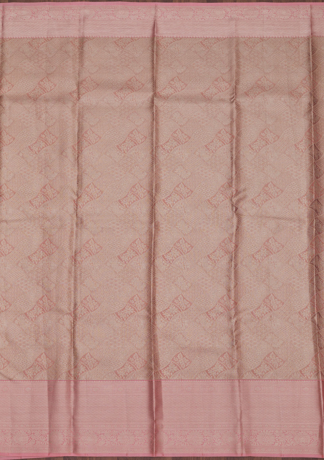 Peach Zariwork Pure Silk Saree