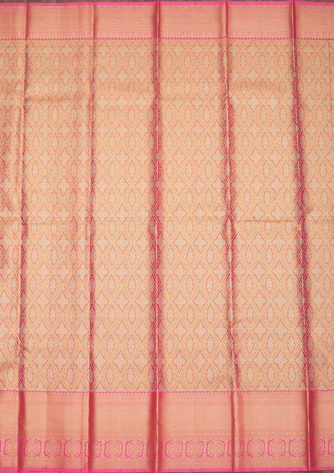 Peach Zariwork Pure Silk Saree