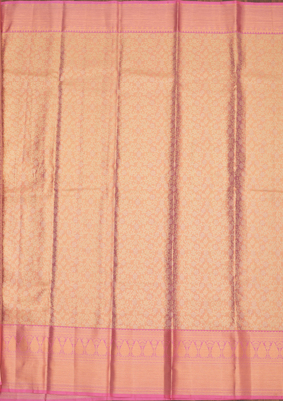 Peach Zariwork Pure Silk Saree