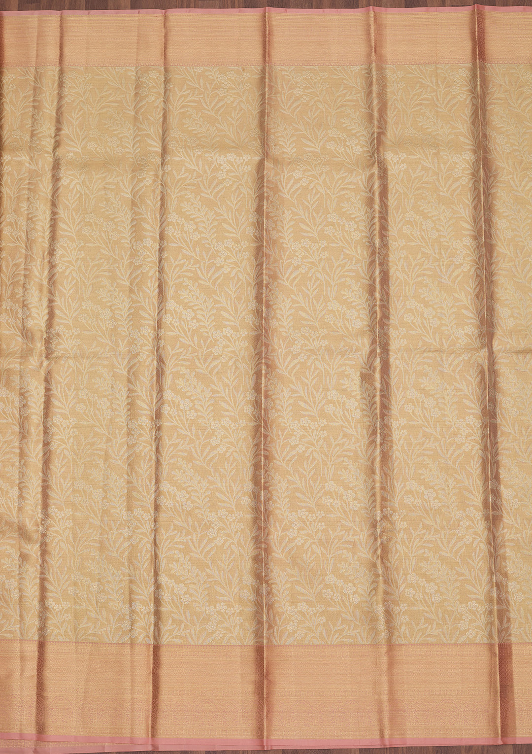 Peach Zariwork Pure Silk Saree