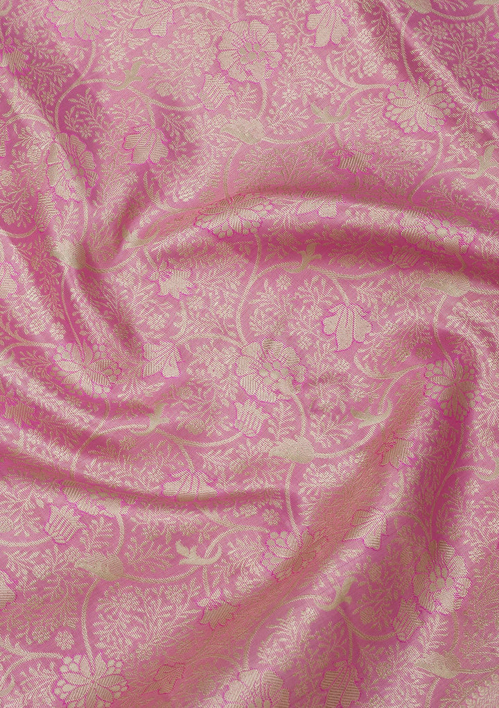 Peach Zariwork Pure Silk Saree
