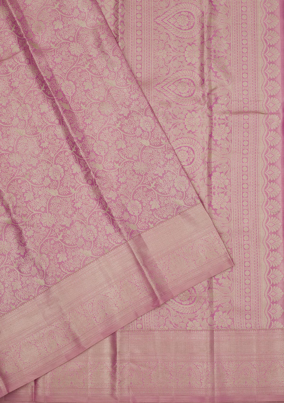 Peach Zariwork Pure Silk Saree