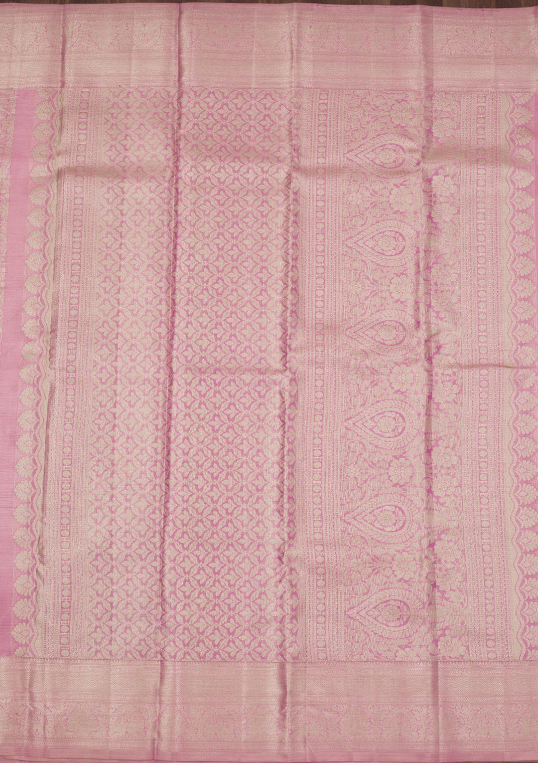 Peach Zariwork Pure Silk Saree