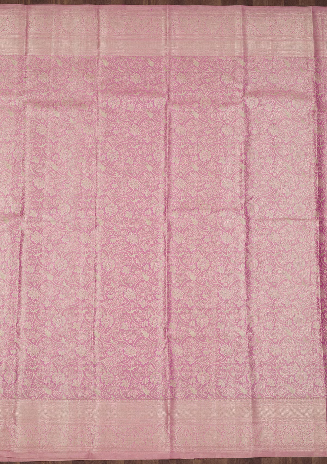 Peach Zariwork Pure Silk Saree